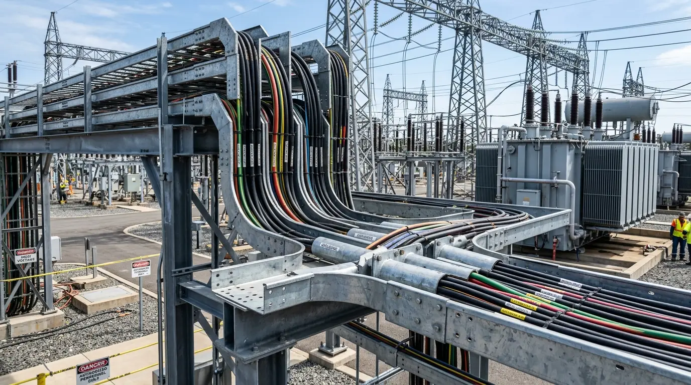 High-Voltage Substation Metal Cable Tray